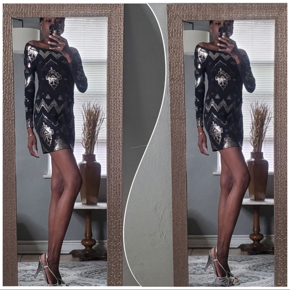 Sequence fitted dress